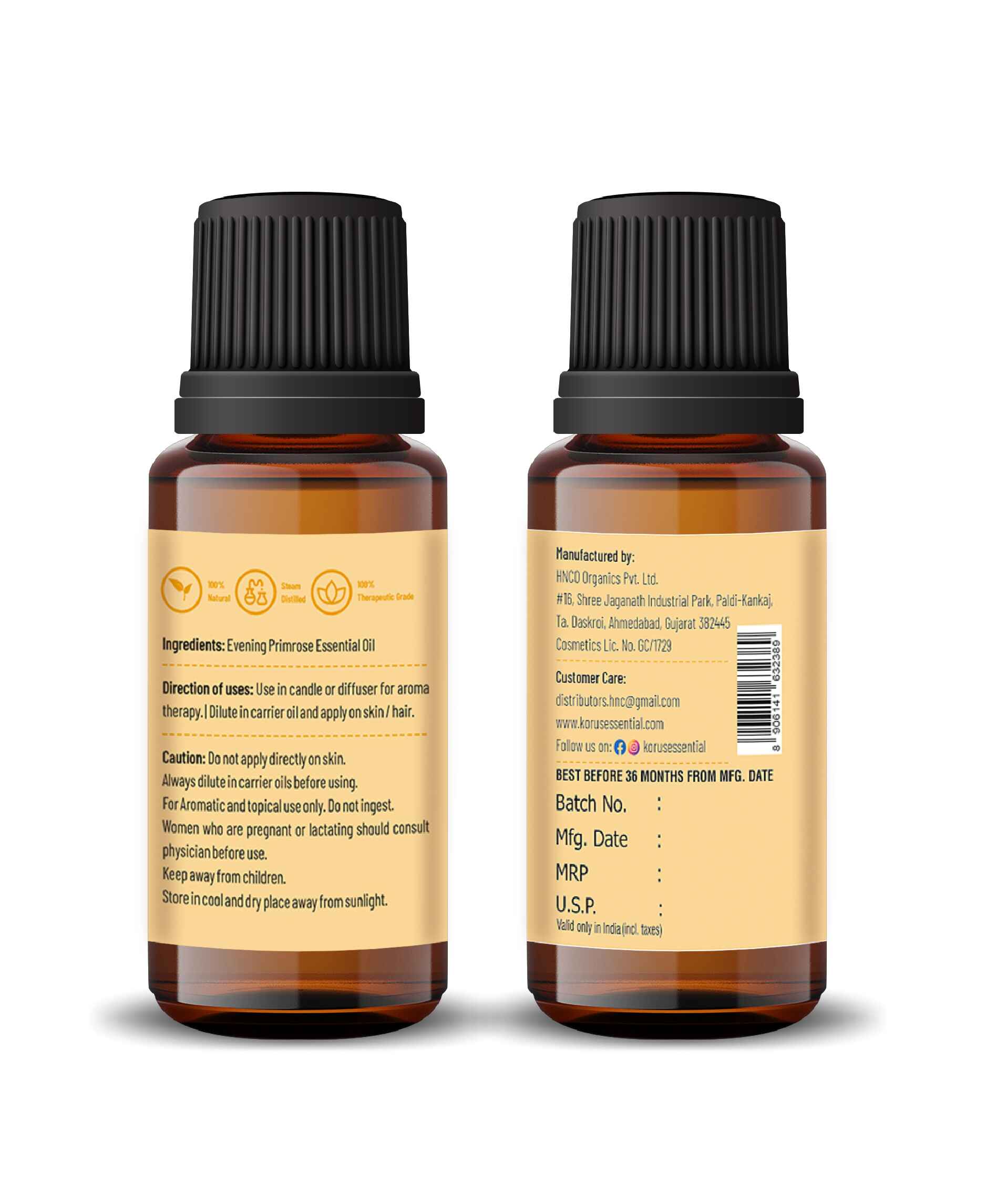 Korus Essential Evening Primerose Essential Oil - 15ml - HNW GLOBAL