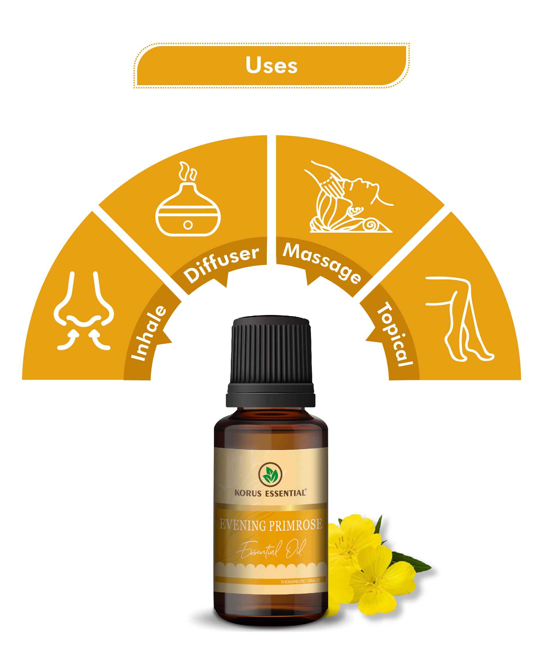 Korus Essential Evening Primerose Essential Oil - 15ml - HNW GLOBAL