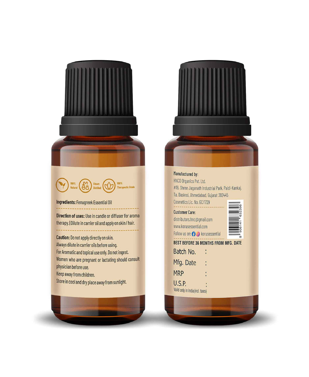 Korus Essential Fenugreek Essential Oil - 15ml - HNW GLOBAL