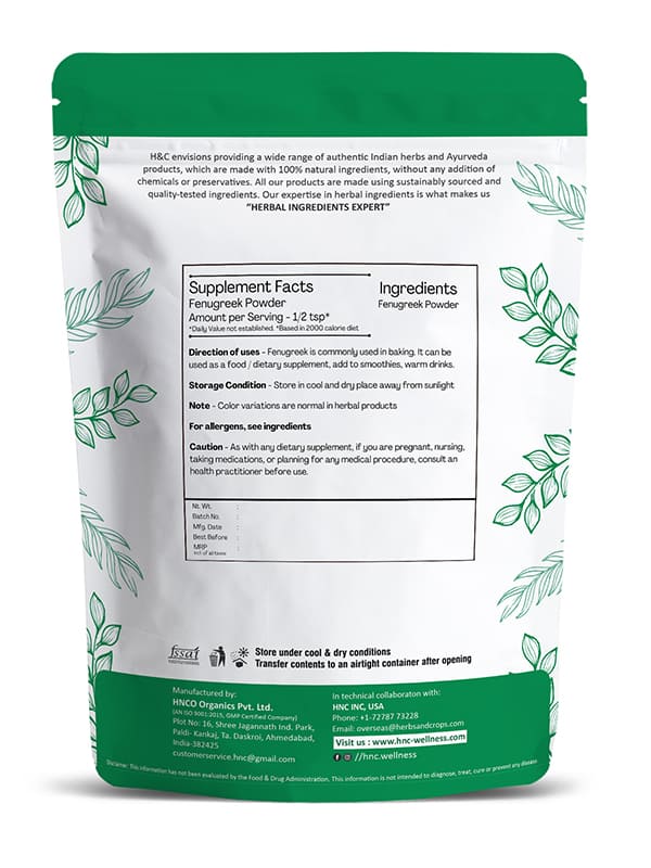 Natural Fenugreek Powder - 100gm