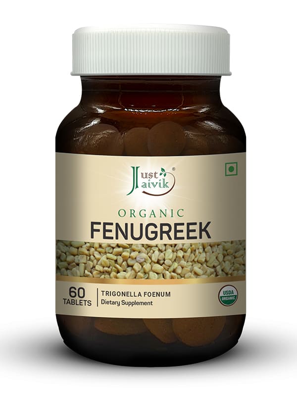 Just Jaivik Organic Fenugreek Tablets - 600mg, 60 Tablets