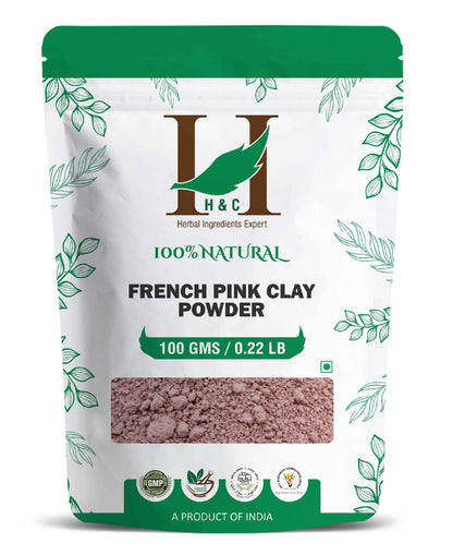 H&C Natural French Pink Clay Powder - 100gm - HNW GLOBAL