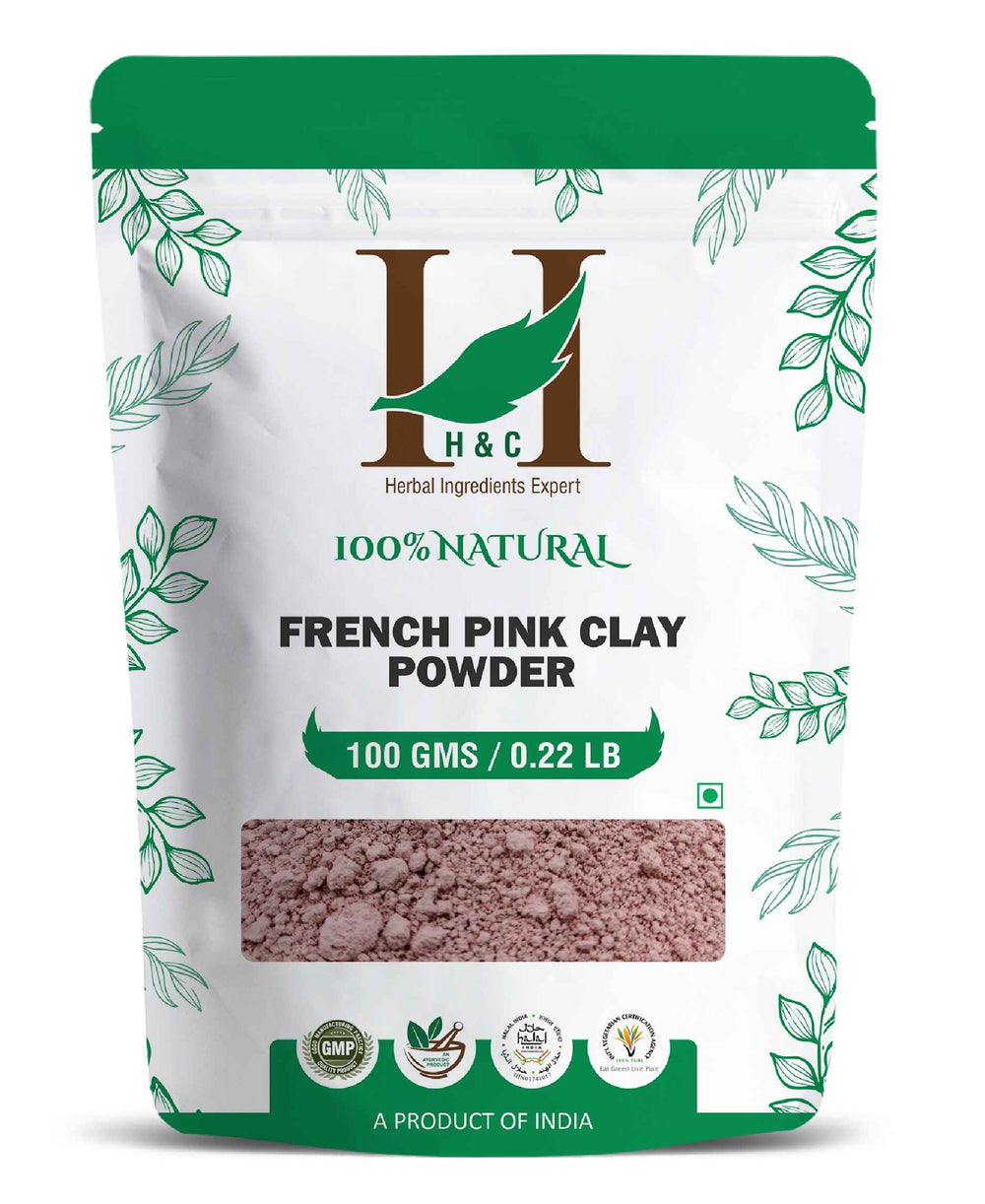 H&C Natural French Pink Clay Powder - 100gm - HNW GLOBAL