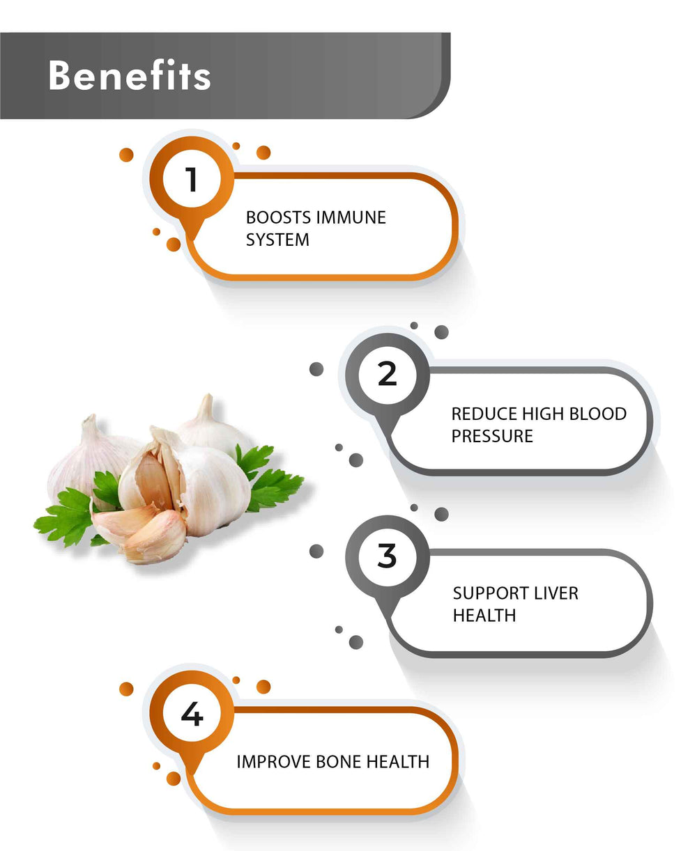 Just Jaivik Organic Garlic Caplet - 750mg, 90 count - HNW GLOBAL