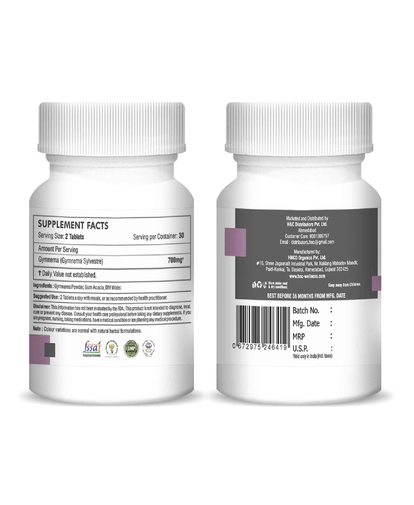 H&C Gymnema Tablet - 350mg , 60 Count - HNW GLOBAL