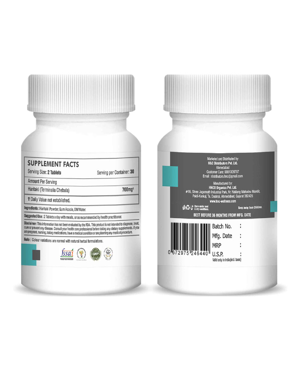 H&C Haritaki Tablet - 350mg , 60 Count - HNW GLOBAL