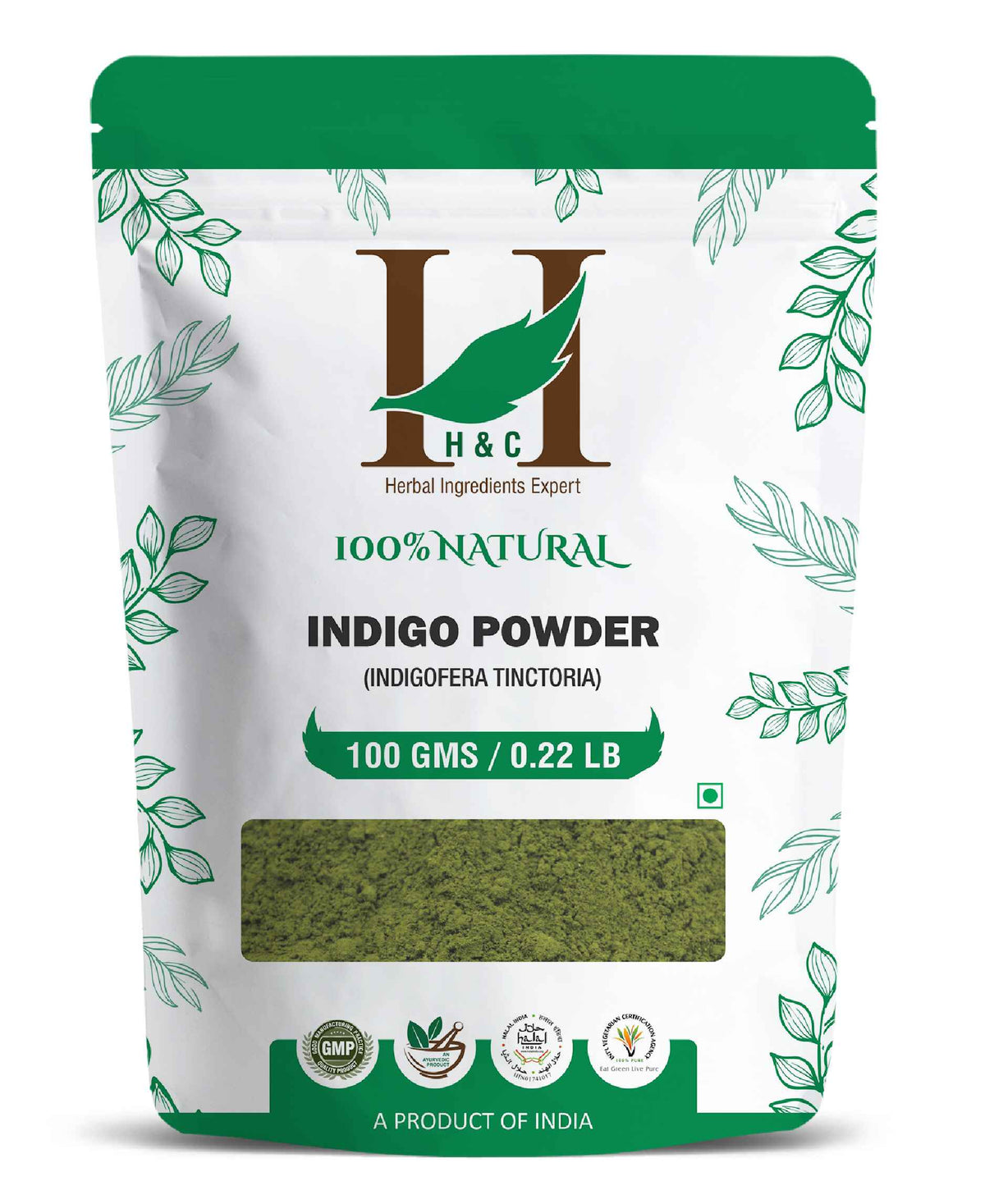 H&C Natural Indigo Powder / Indigofera Tinctoria - 100gm - HNW GLOBAL