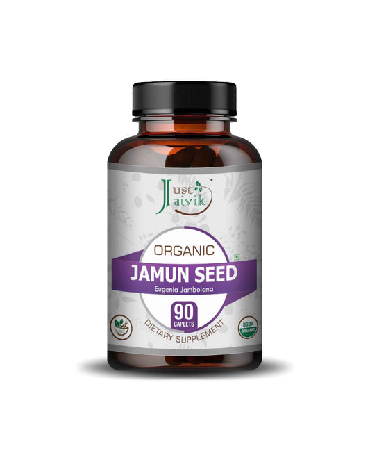 Just Jaivik Organic Jamun Seed Caplet - 750mg, 90 count