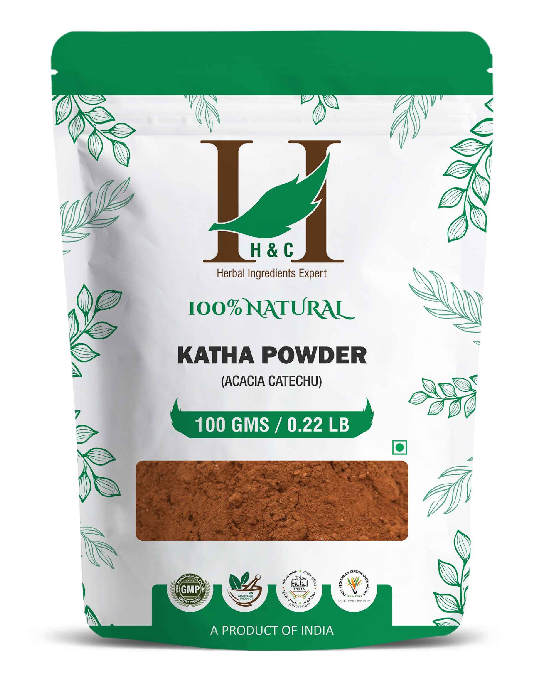H&C Natural Katha Powder - Acacia Catechu - 100gm - HNW GLOBAL