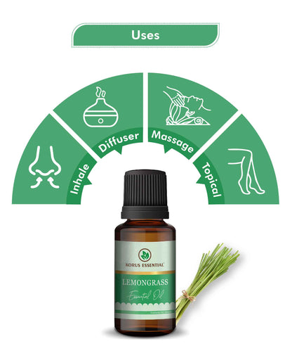 Korus Essential Lemongrass Essential Oil - 15ml - HNW GLOBAL