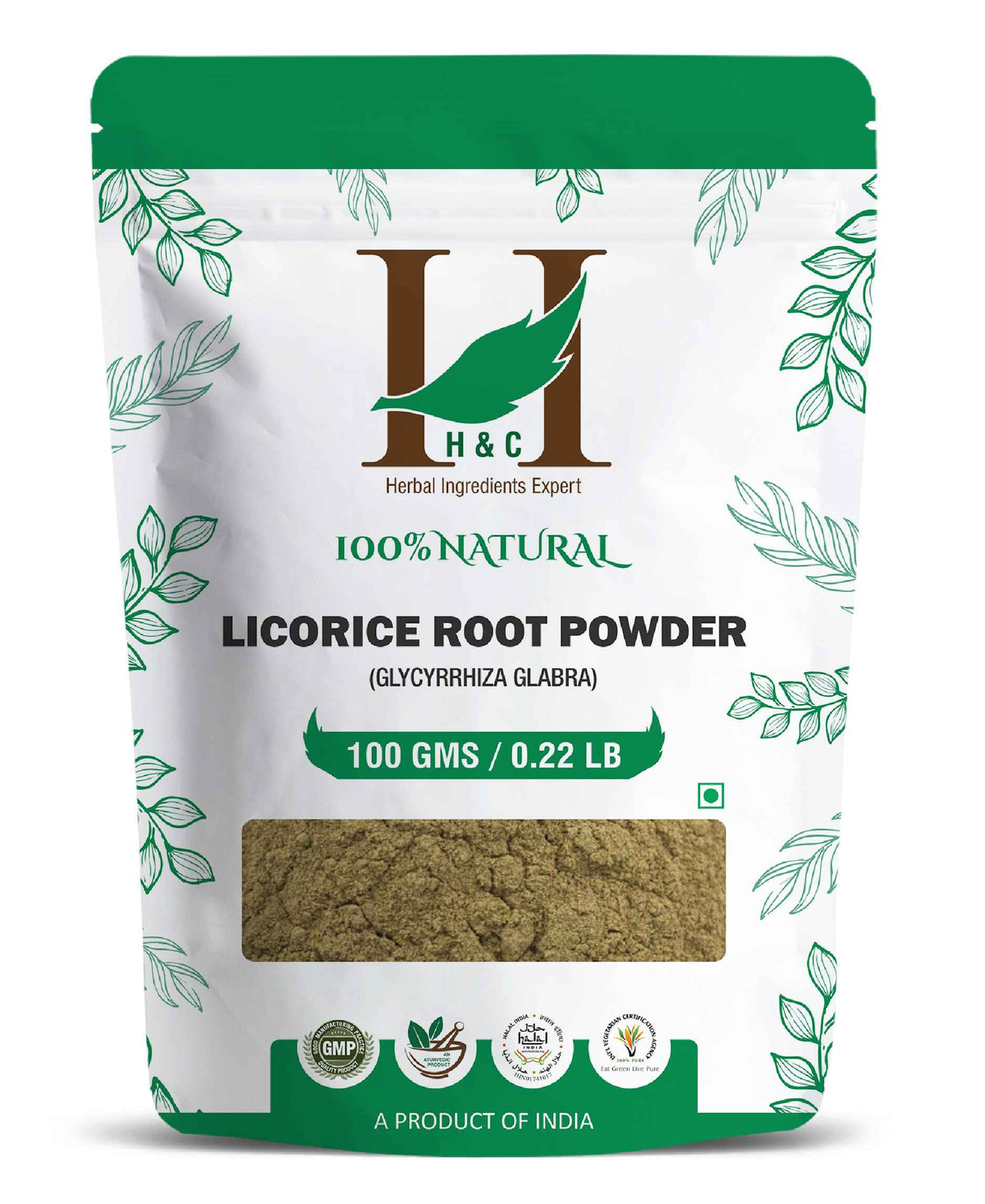 H&C Natural Licorice Root Powder - 100gm - HNW GLOBAL