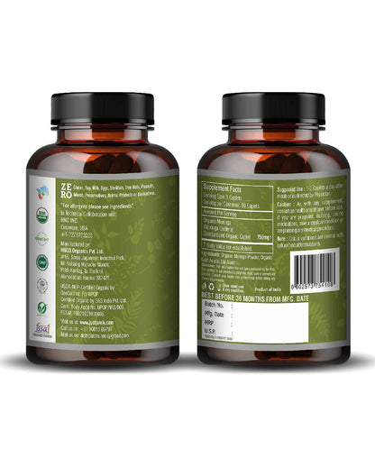 Just Jaivik Organic Moringa Caplet - 750mg, 90 count
