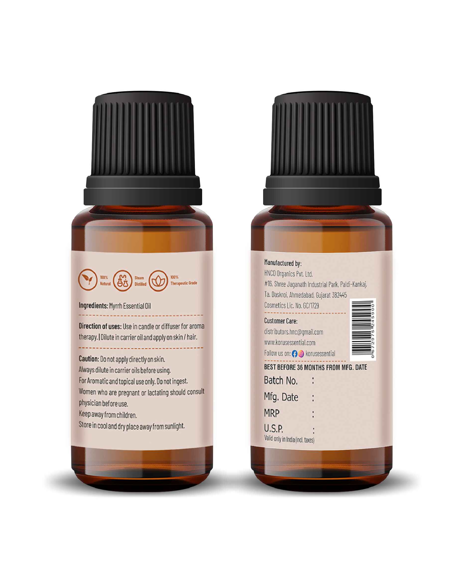 Korus Essential Myrrh Essential Oil - 15ml - HNW GLOBAL