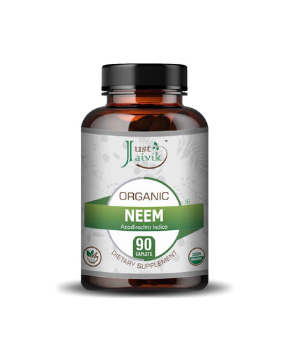 Just Jaivik Organic Neem Caplet - 750mg, 90 count
