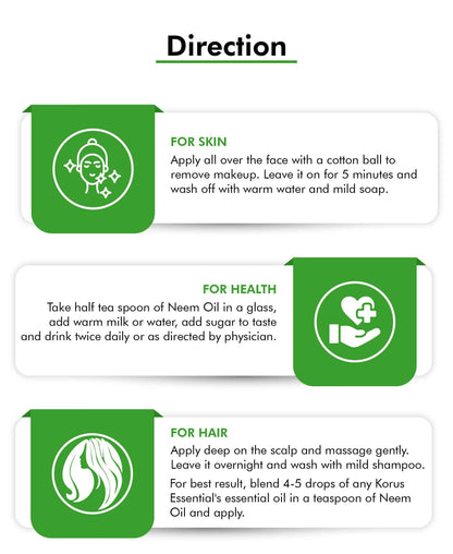 Korus Essential Neem Oil - 200ml - HNW GLOBAL