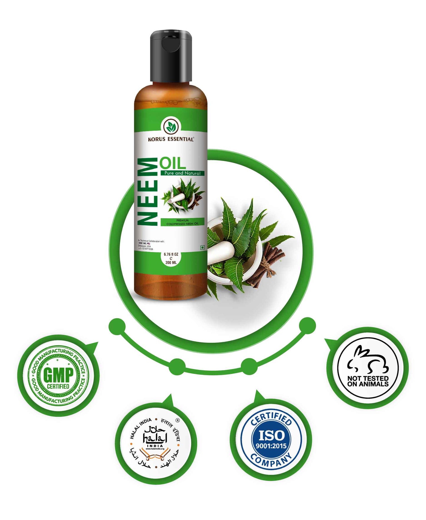 Korus Essential Neem Oil - 200ml - HNW GLOBAL