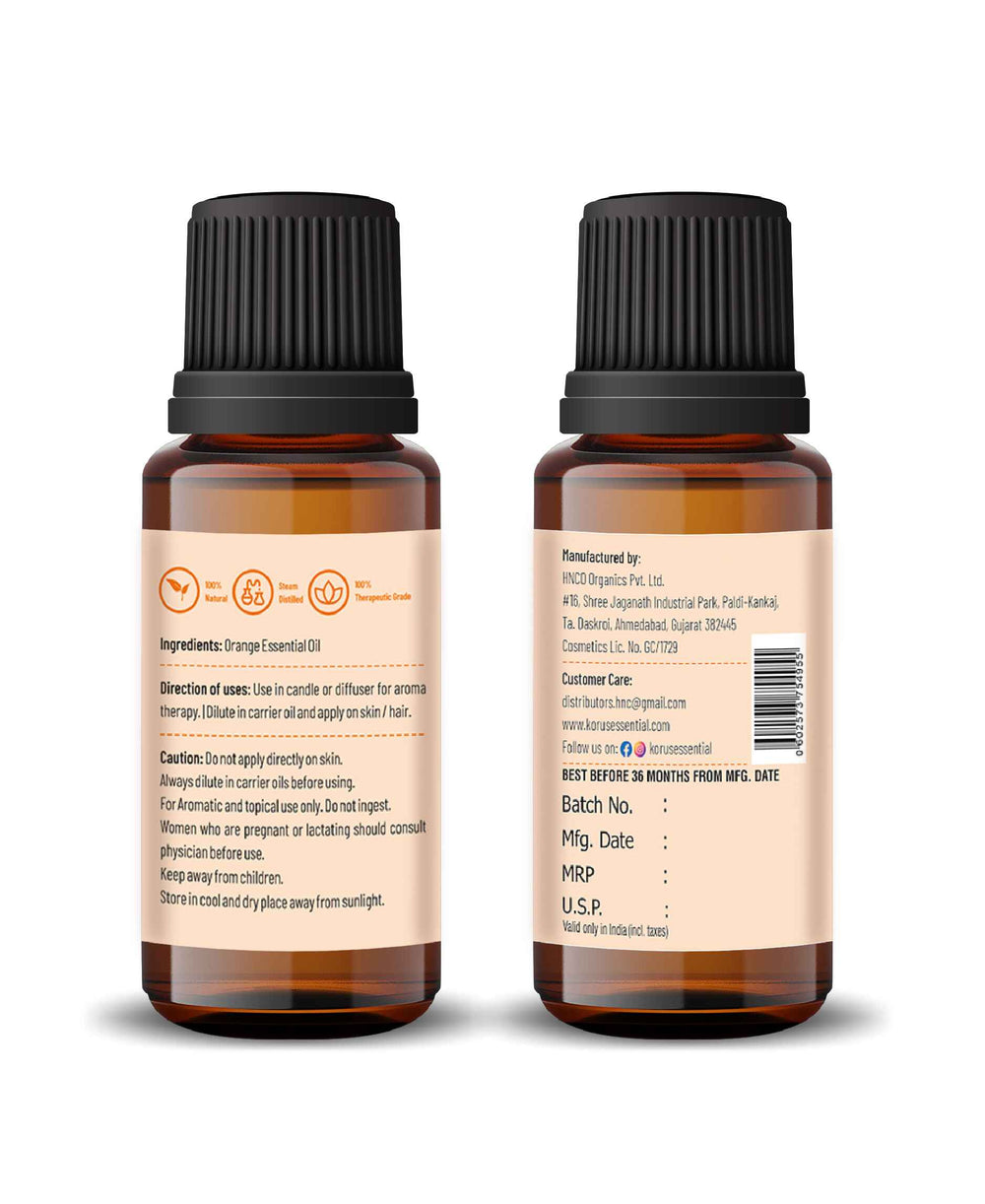Korus Essential Orange Essential Oil - 15ml - HNW GLOBAL