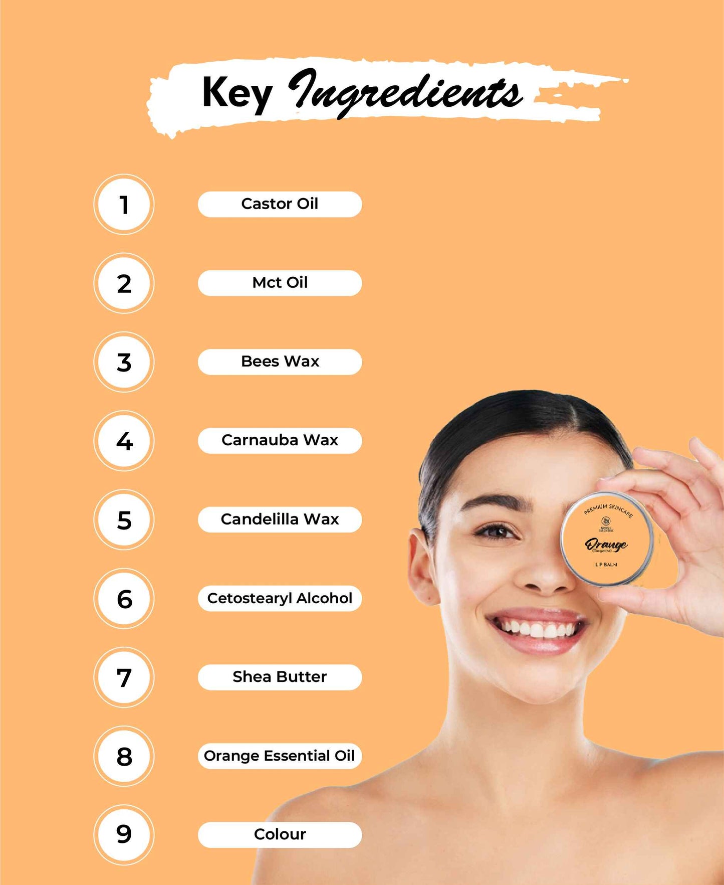 Korus Essential Orange Lip Balm with Shea Butter  - 8 Grams - HNW GLOBAL