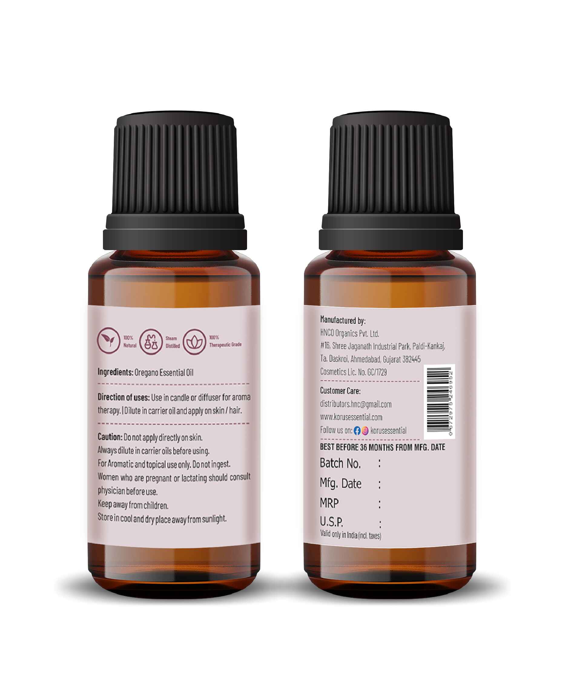 Korus Essential Oregano Essential Oil - 15ml - HNW GLOBAL