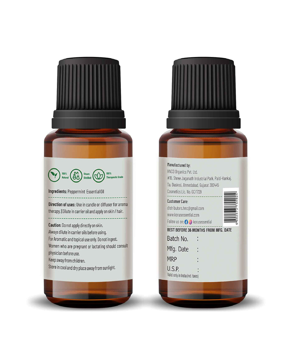 Korus Essential Peppermint Essential Oil - 15ml - HNW GLOBAL