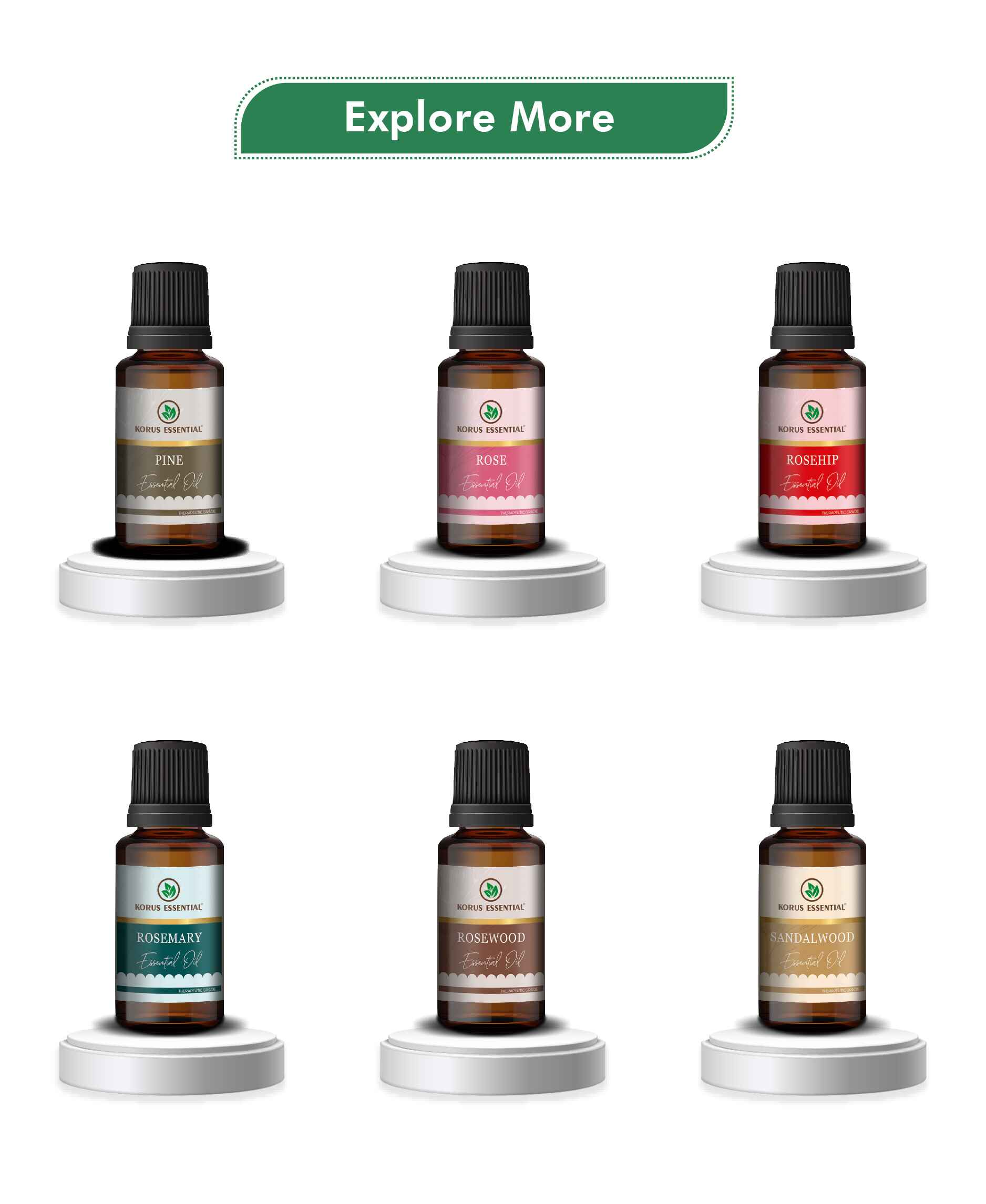 Korus Essential Peppermint Essential Oil - 15ml - HNW GLOBAL