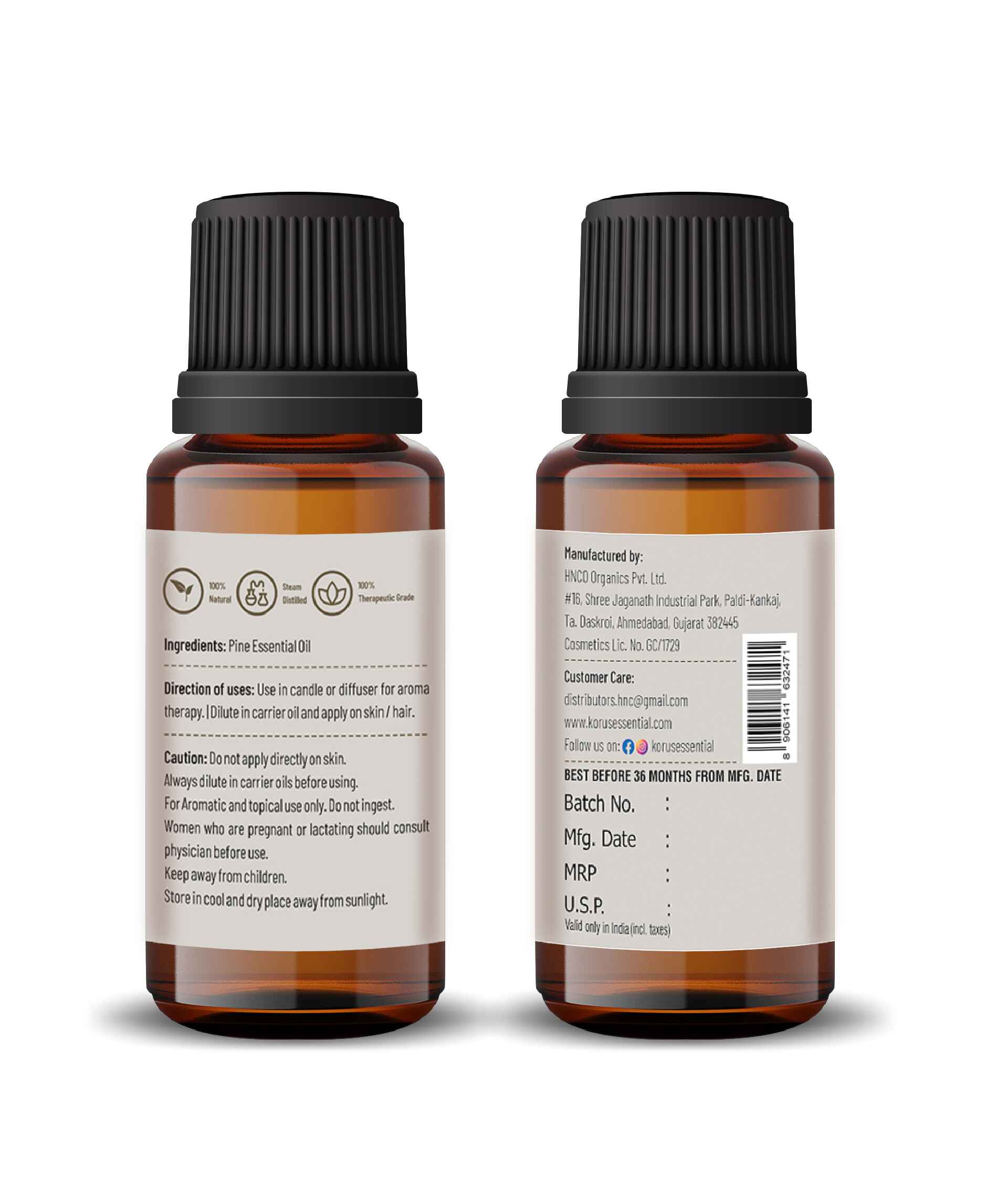 Korus Essential Pine Essential Oil - 15ml - HNW GLOBAL