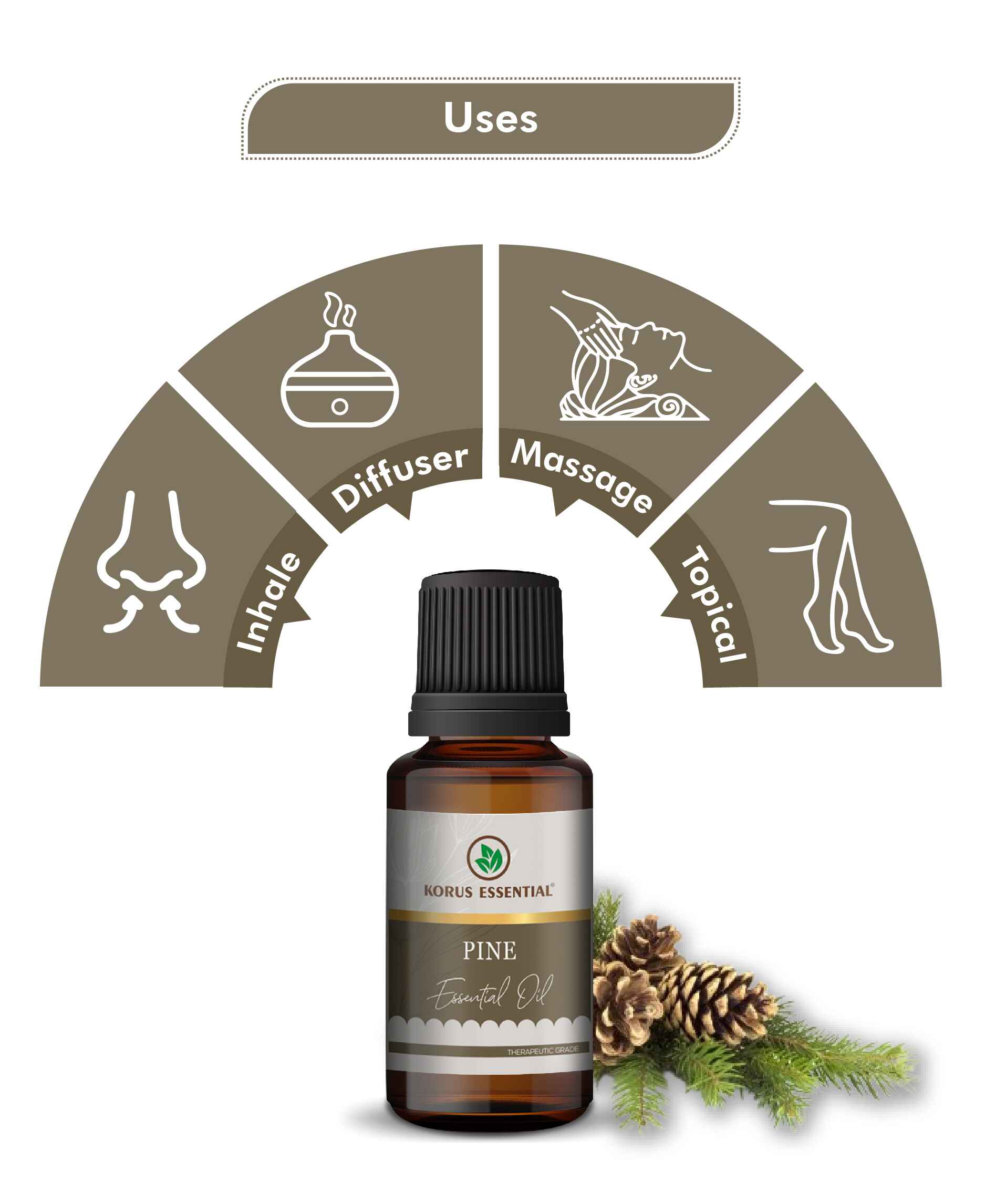 Korus Essential Pine Essential Oil - 15ml - HNW GLOBAL