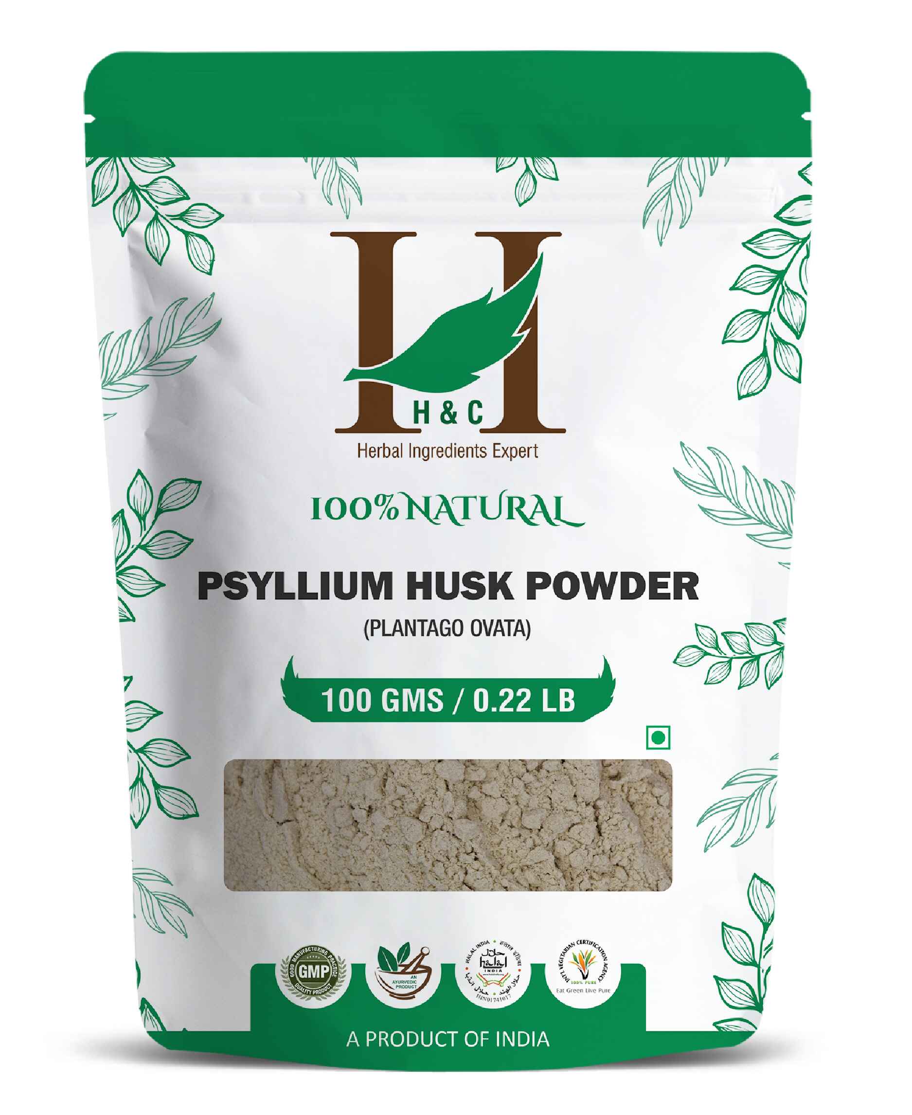 H&C Natural Psyllium Husk Powder – 100gm | Ayurvedic Fiber-Rich Wellness - HNW GLOBAL
