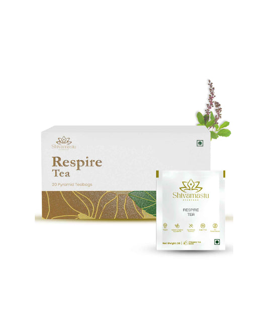 Shivamastu Respire  Herbal Tea- 20 Pyramid Teabags - By Shivamastu Ayurveda - HNW GLOBAL