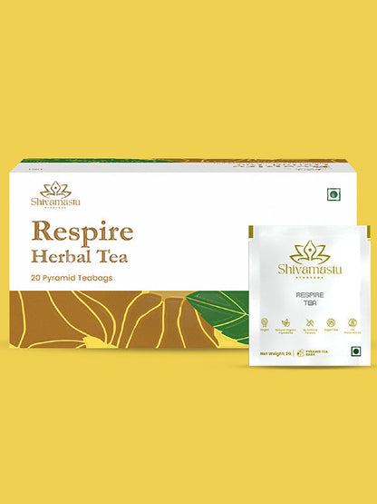 Respire  Herbal Tea- 20 Pyramid Teabags - By Shivamastu Ayurveda