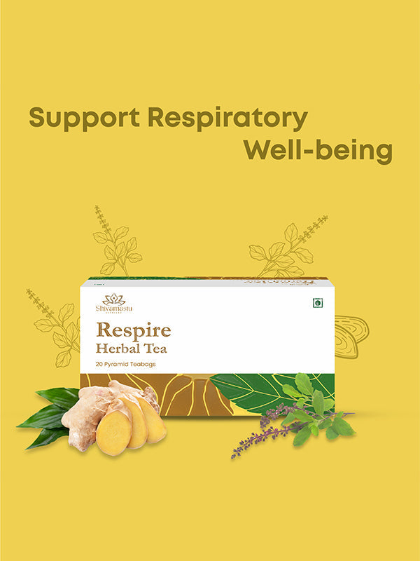 Respire  Herbal Tea- 20 Pyramid Teabags - By Shivamastu Ayurveda