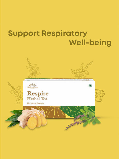 Respire  Herbal Tea- 20 Pyramid Teabags - By Shivamastu Ayurveda