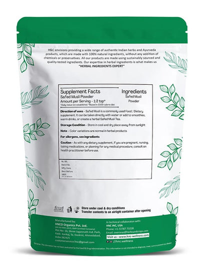 H&C Natural Safed Musli Powder 100gm - Strength & Stamina