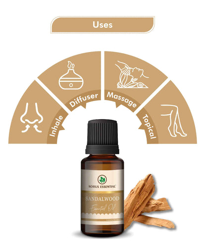 Korus Essential Sandalwood Essential Oil - 15ml - HNW GLOBAL