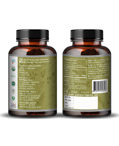 Just Jaivik Organic Senna Caplet - 750mg, 90 count