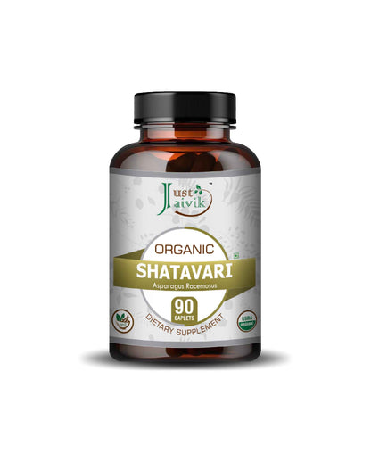 Just Jaivik Organic Shatavari Caplet - 750mg, 90 count