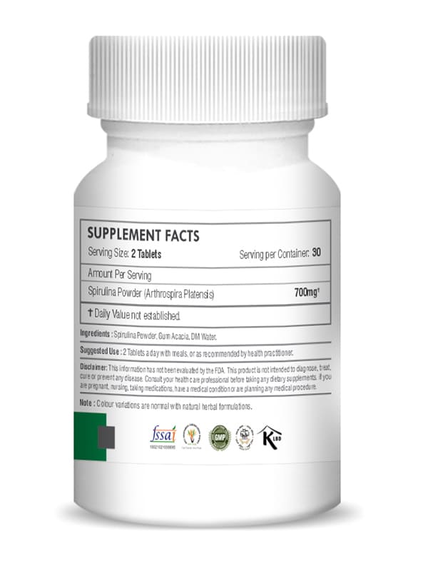 Spirulina Tablet - 350mg , 60 Count