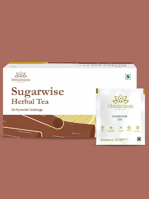 Sugarwise Herbal Tea - 20 Pyramid Teabags - By Shivamastu Ayurveda