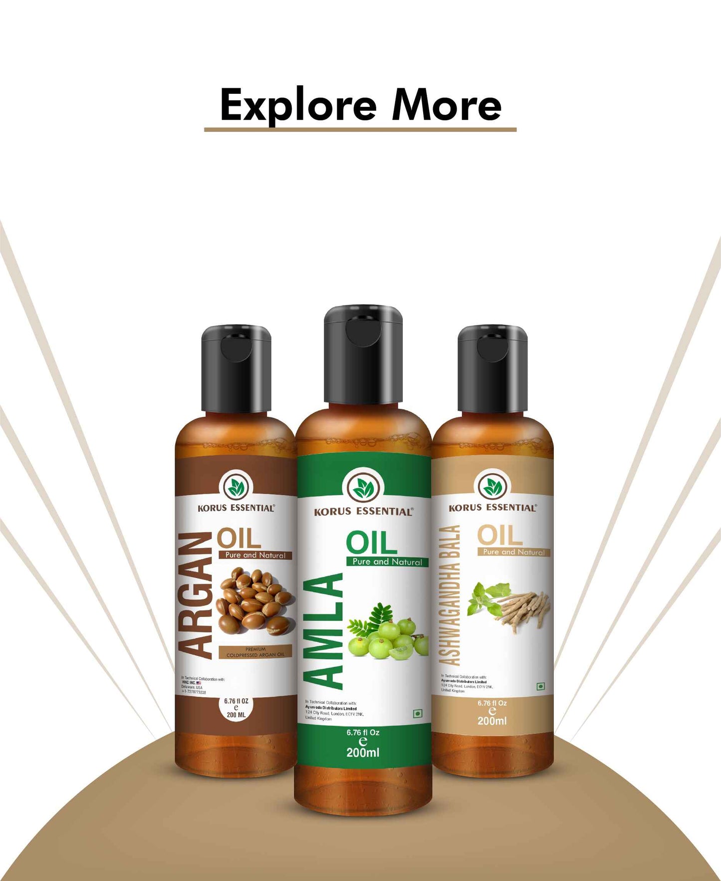 Korus Essential Sweet Almond Oil - 200ml - HNW GLOBAL