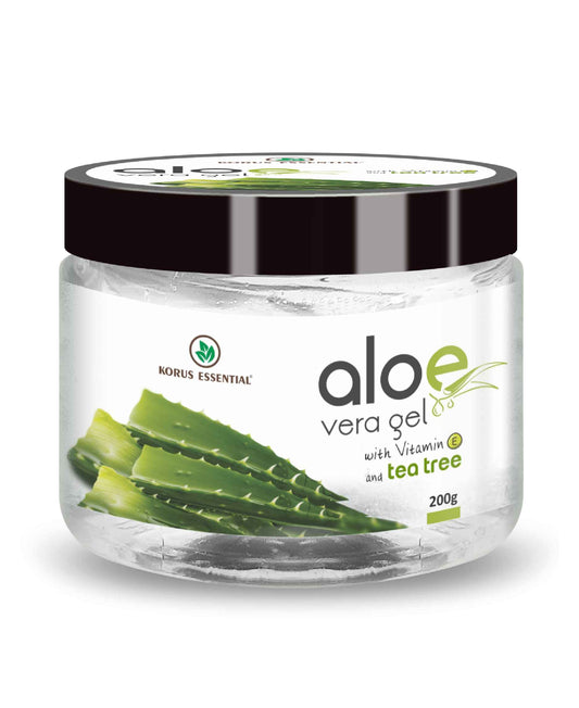 Korus Essential Aloe Vera Gel With Vitamin E and Tea tree (200 g)