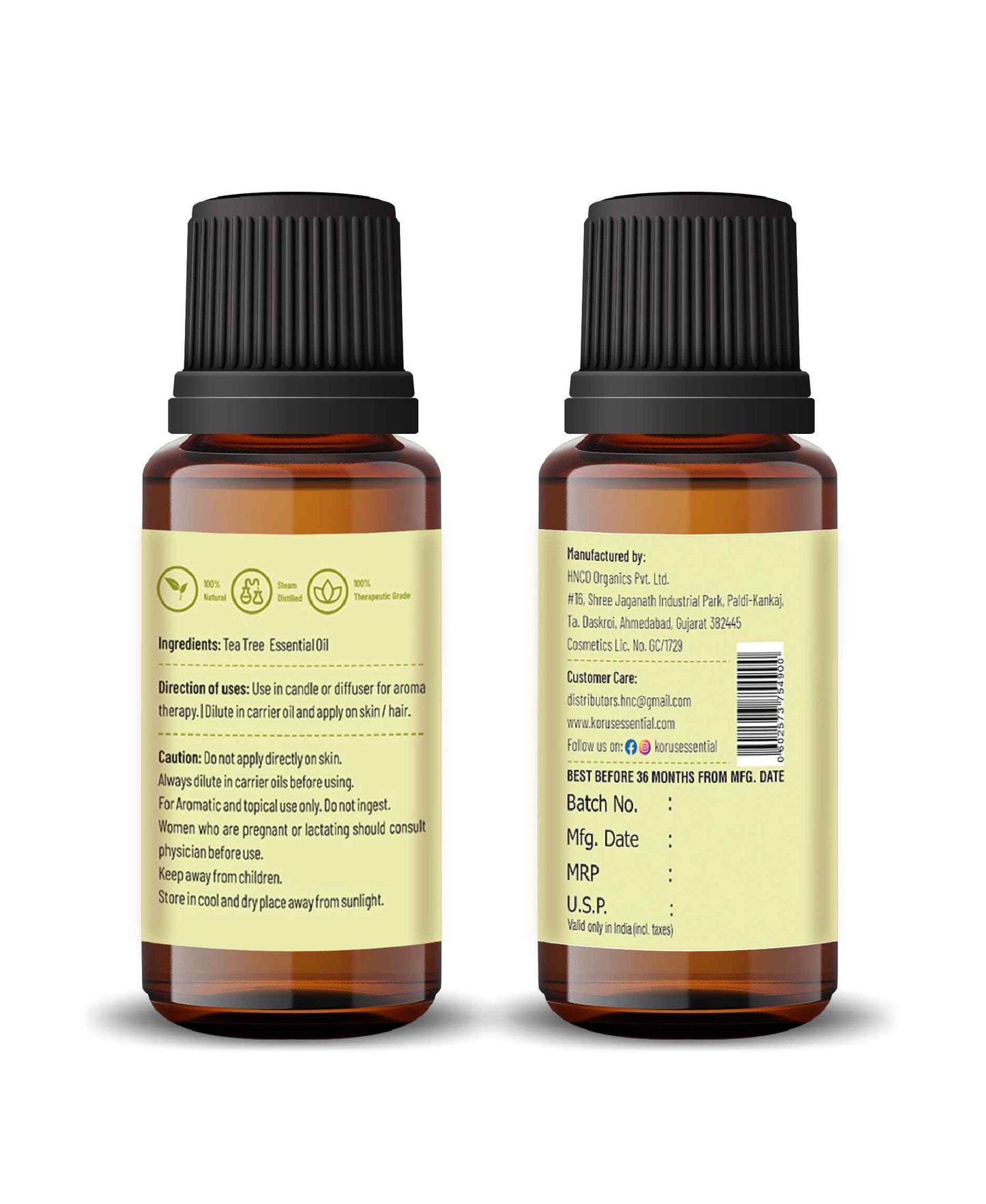 Korus Essential Tea Tree Essential Oil - 15ml - HNW GLOBAL