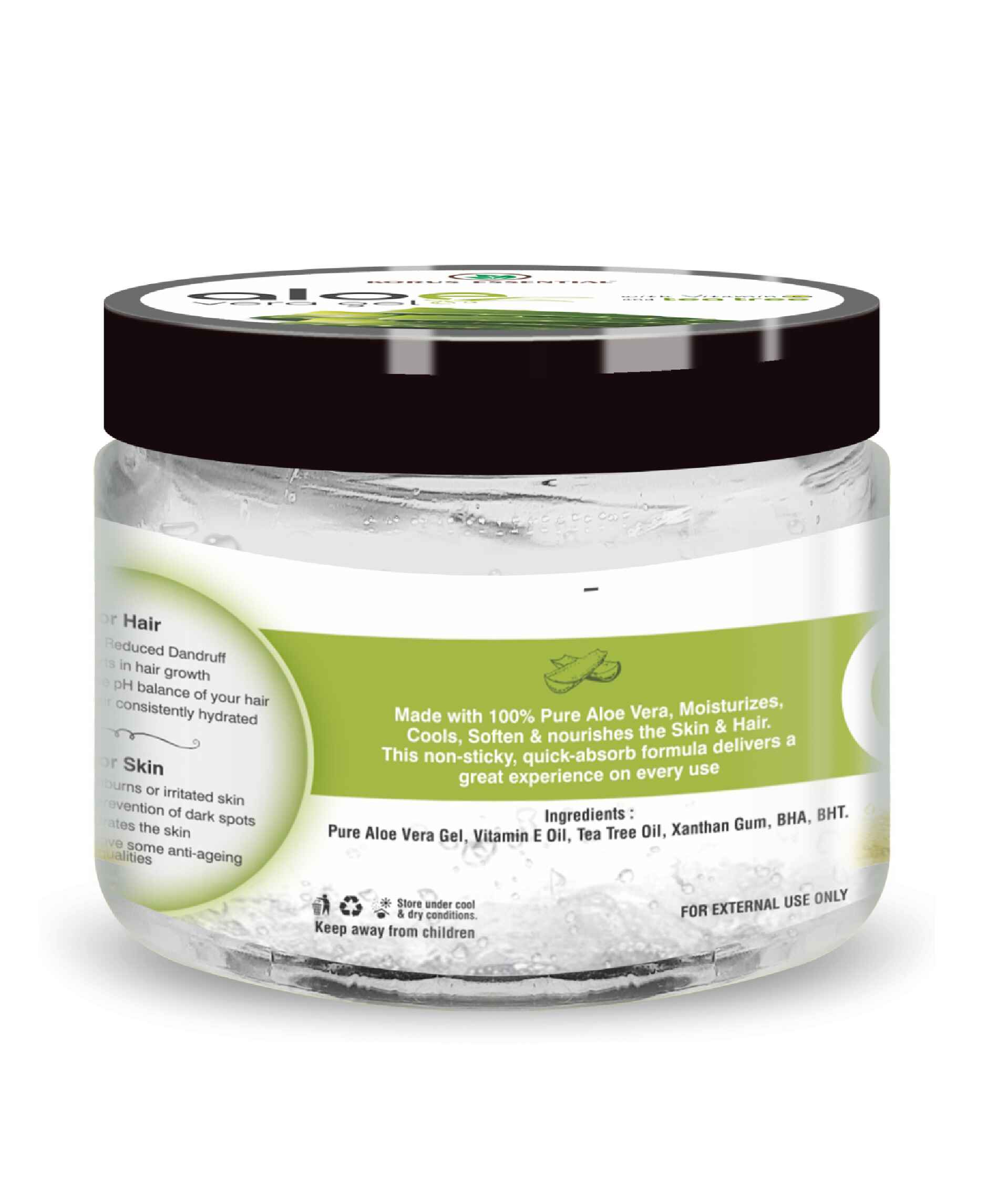 Korus Essential Aloe Vera Gel With Vitamin E and Tea tree (200 g) - HNW GLOBAL