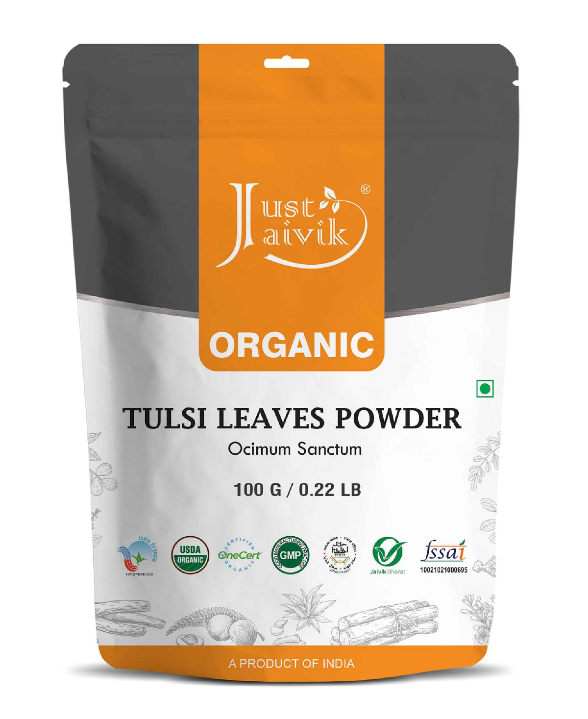 Just Jaivik Organic Tulsi Powder - 100gm - HNW GLOBAL