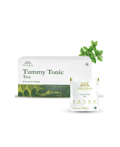 Shivamastu Tummy Tonic Herbal Tea - 20 Pyramid Teabags - By Shivamastu Ayurveda - HNW GLOBAL