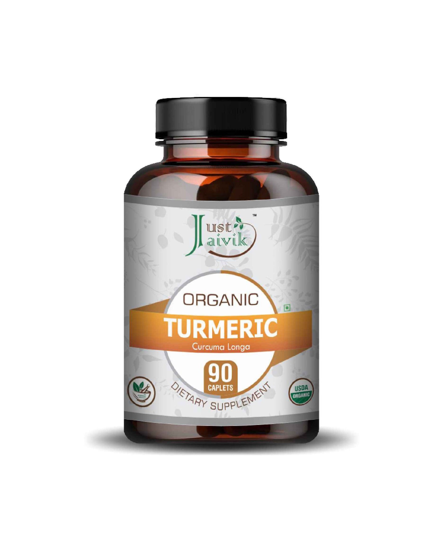 Just Jaivik Organic Turmeric Caplet - 750mg, 90 count