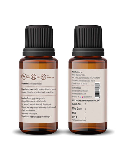 Korus Essential Vanilla Essential Oil - 15ml - HNW GLOBAL