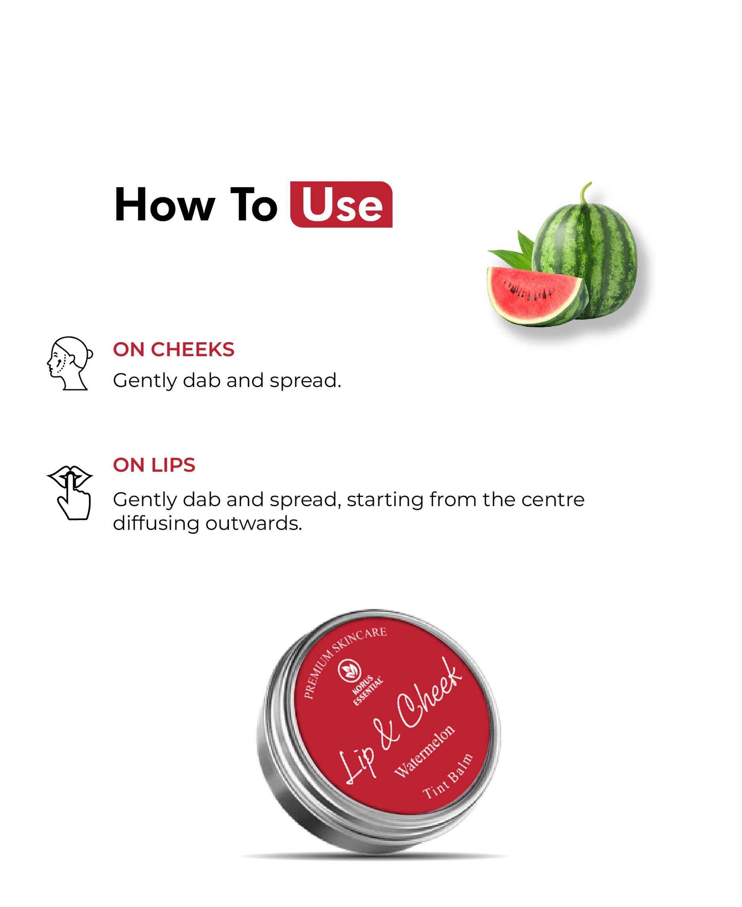 Korus Essential Watermelon Lip & Cheek Tint Balm - 8 Grams - HNW GLOBAL