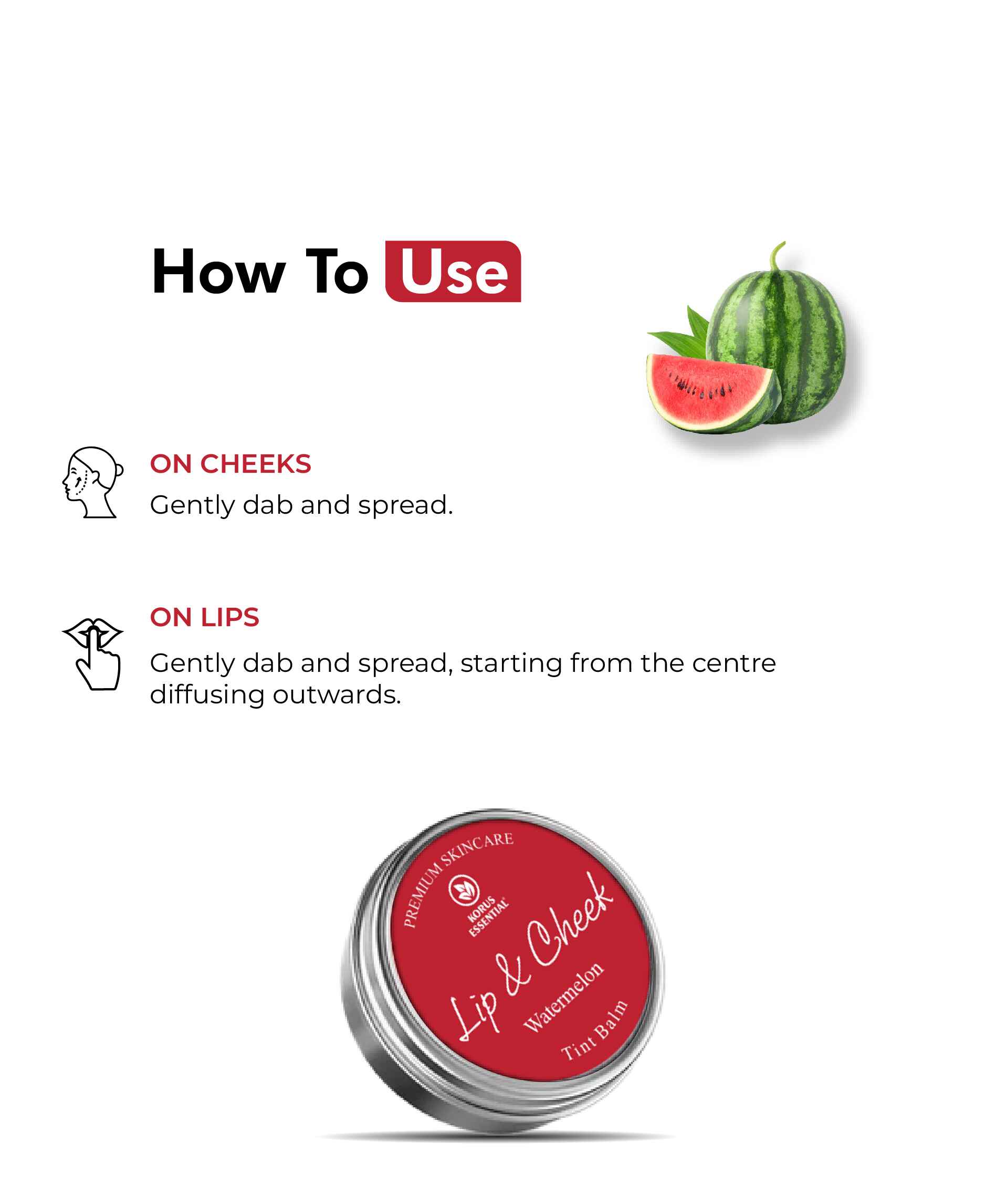 Korus Essential Watermelon Lip & Cheek Tint Balm - 8 Grams - HNW GLOBAL