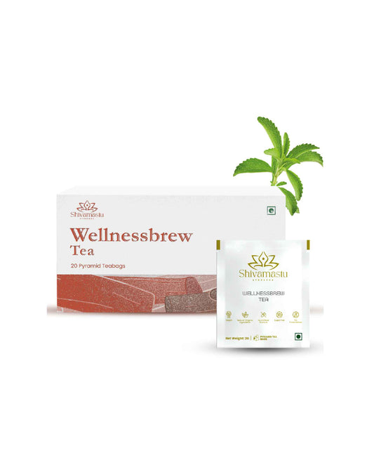 Shivamastu Wellnessbrew Herbal Tea - 20 Pyramid Teabags - By Shivamastu Ayurveda - HNW GLOBAL