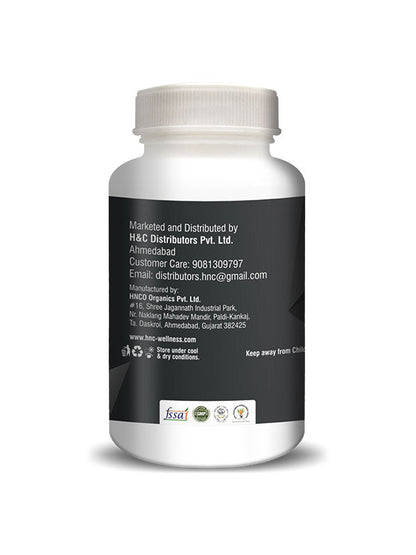 H&C Activated Charcoal Capsules - 350mg, 60 Capsules | Coconut Shell Charcoal | Detox